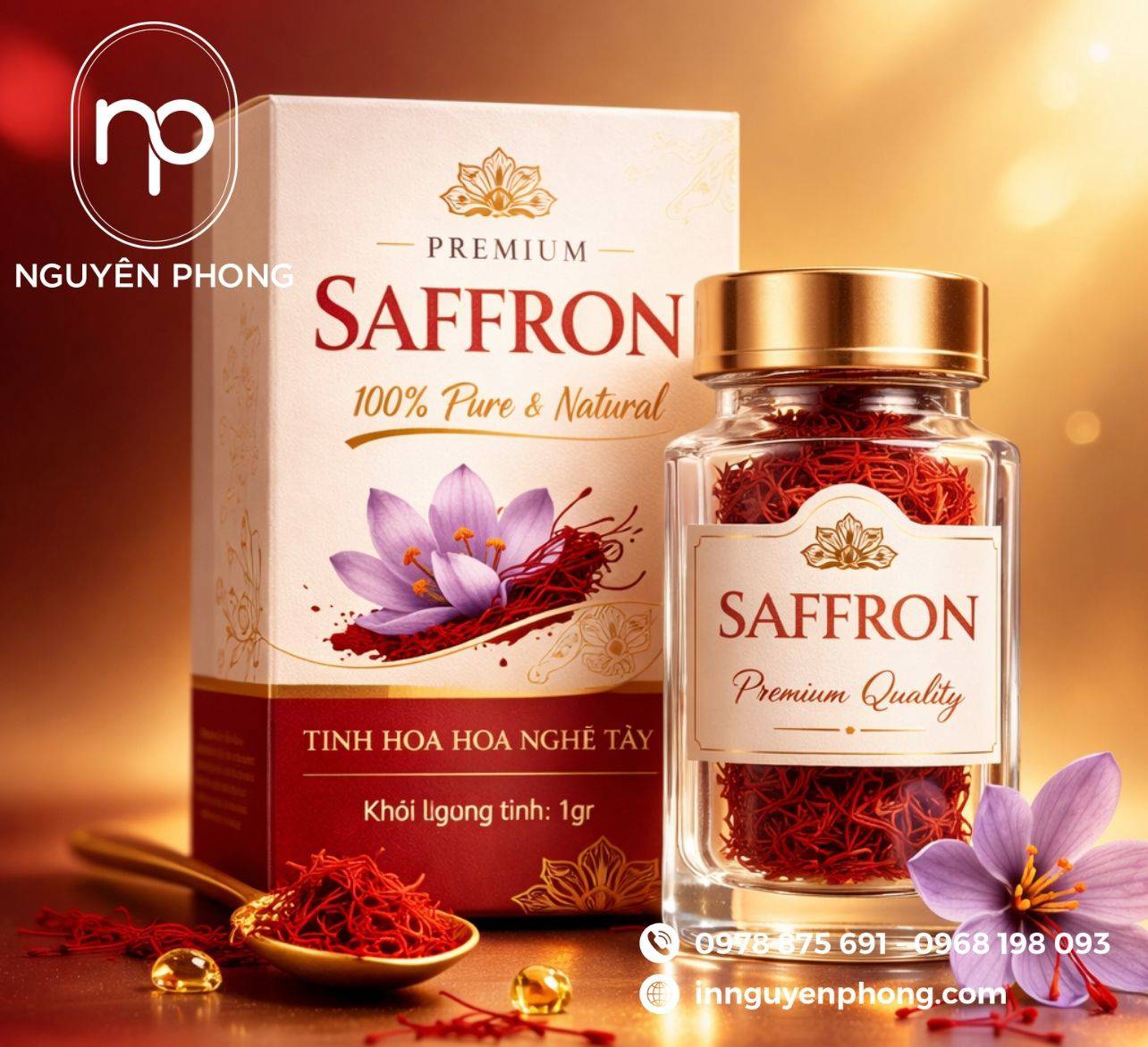 Mẫu hộp mềm đựng saffron 